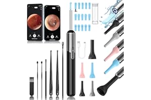 ‎QIMIC Qimic Ohrenschmalz Entferner Otoskop, WiFi Ohrenreiniger mit Kamera, IP67 wasserdicht Ohr Kamera, 360°-Weitwinkel Otoskop Kamera mit 6 LEDs für iPhone, Android-Smartphones und iPad