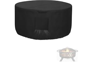 Kovshuiwe Housse de protection pour brasero rond Φ80 x H50 cm en tissu 420D imperméable et résistant pour brasero extérieur, housse de table à gaz