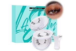 AMZGIRL LASH Magnetyczne rzęsy z aplikatorem do rzęs, naturalne, magnetyczne sztuczne rzęsy, zestaw Wispy, wielokrotnego użytku, przedłużenie rzęs z magnesami, bez kleju (2 pary)