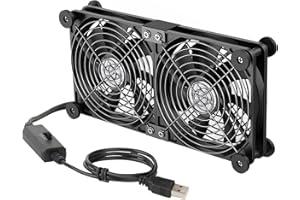 ELUTENG Ventola USB da 140mm 5V 2 in 1 con 3 Velocità Regolabili, Ventola Doppia 140mm con 8 Piedini Ammortizzanti per PS5 PS4/Laptop/TV Box/Router