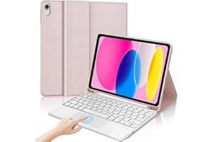 IVEOPPE Teclado Touchpad iPad 10 Generación 2022/11 Generación A16 2025 (10.9/11 Pulgada), Funda Teclado Trackpad Español Ñ Desmontable Inalámbrico Bluetooth para iPad 10/11 Gen, Rosa