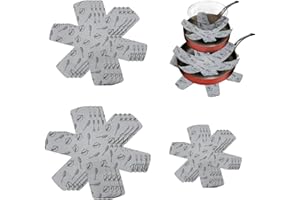 shallyong Separatori Pentole, 12 Pezzi Proteggi Pentole e Salvapadelle Protezioni, Proteggi Padelle, Protezioni Antigraffio per Pentole, Feltrini per Pentole, 3 Diverse Dimensioni (38/35/26 cm)