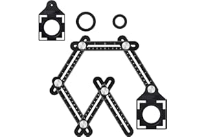 QH-SHOP Righello di Misurazione Multi-Angolo Foratura Localizzatore con Modello di Angolazione Strumento in Lega di Alluminio Angleizer per Costruttori Falegnami Piastrelle Artigiani