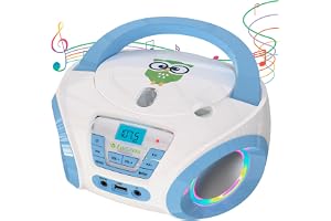 Tinygeeks Tunes CD-spelare för barn - nyhet - FM-radio - batterier ingår - söt rosa radio CD-spelare med högtalare - den perfekta presenten för barn och småbarn