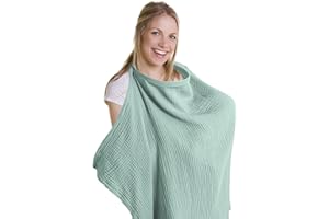 DAKLUNAR Cubierta de Lactancia Materna, Pañuelo Lactancia Materna Lactancia Cubierta de Enfermería con Correas Ajustables para total privacidad cobertura de 360 grados transpirables (verde claro)