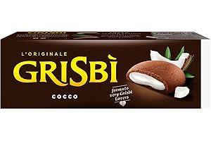 Grisbì Crema Cocco - Biscotti di Croccante Pasta Frolla al Cacao, Ripieni di Crema al Cocco, Ideali per Ogni Meritato Momento di Pausa, Confezione da 9 Biscotti, 150 gr