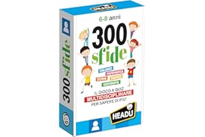 HEADU - 300 Sfide 6-8 Anni - Il Gioco A Quiz Multidisciplinare Per Sapere Di Più! | Giochi Educativi 6 7 8 Anni, Gioco Da Tavolo Bambini, Giochi Didattici Intelligenti, Regalo Bambino, Regalo Bambina