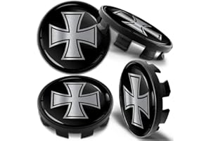 Biomar Labs 4 x 68mm Wheel Centre Alloy Hub Center Caps Hubcaps Compatible with Part Number 36136783536 Iron Cross Silver CB 32