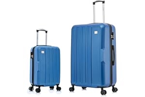 FLYMAX Large Suitcase + Cabin Suitcase Set 2pcs Luggage Set Hard Shell Luggage 4 Wheel Lightweight Luggage with 3 Digit Combination Lock Travel Case Check in