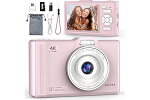 QIVORO Digital Camera 4K 64MP Compact Portable Photo Camera,18X Digital Zoom Autofocus | Anti-Shake,2.8" IPS Screen with 32GB SD Card & OTG Adapter,Vlogging Camera for Kids Teens Students Beginners