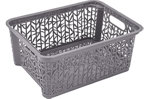 BranQ - Home essential Uniwersalny, wielofunkcyjny, składany kosz do przechowywania o wyglądzie bambusa, tworzywo sztuczne, nie zawiera BPA, rozmiar L - 12,7 l, 1 szt.