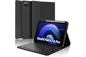 SENGBIRCH Funda Teclado xiaomi Pad 6/6 Pro 11 Pulgadas - Funda Teclado xiaomi Pad 6/6 Pro 11 Pulgadas, Teclado magnético Desmontable Español Ñ,Negro