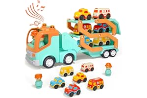 Wanborns Transport Carrier Truck Spielzeug für 2 3 4 5 Jahre alte Kinder, 75cm faltbar Track Trailer mit Licht und Sound-Effekte, Weihnachten Geburtstag