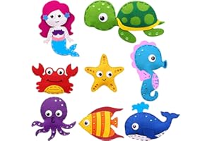 Voiakiu Costura Fieltro para niños - Costura para niños - Artes y Manualidades Juguetes Divertidos y educativos Juego Costura Animales Peluche Regalos Actividades