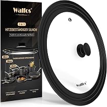 Couvercles Universels Verre Walfos - Set 6 Tailles Avec Bord Silicone Gradué