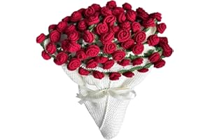 LWuuywa Flower Bouquet Blanket, Finished Rose Bouquet Crochet Blanket Handmade Flowers Blanket Made of Crochet Roses Bouquet Blanket Romantic Gift (Rose, 110 cm)