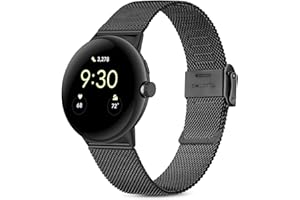 Issinlky Metal Strap Compatible with Google Pixel Watch, Mesh Stainless Steel Metal Bracelet for Google Pixel Watch Men Women