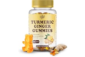 NUTRIENT BYTE Turmeric & Ginger Gummies with Black Pepper – 500mg Ginger Root Extract, 500mg Turmeric Root Extract, Black Pepper Extract for Absorption – Joint, Immune & Digestive Support – 60 Gummies