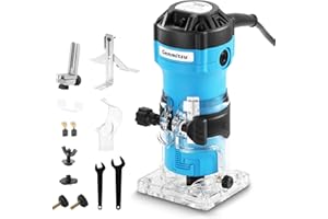 Genmitsu 1HP Palm Trimmer Router, 30000 RPMCompact Router Wood Tool con base fissa, con pinza di serraggio da 1/4 ", perfetto per la lavorazione del legno CNC e progetti fai da te