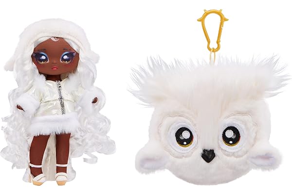 Na! Surprise 119357EUC Série Cozy - Evie Von HOO Poupée Mannequin Douce inspirée d’Un Harfang des neiges, avec Les Cheveux Blancs, Bonnet, Tenue & Porte-Monnaie à Mousqueton, Collectionner 5 Ans +