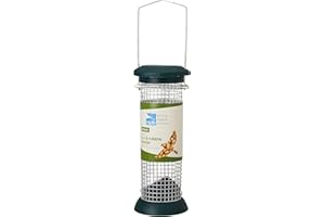 Peanut Feeder for Birds, Hanging Bird Feeder, Easy to Clean, Also Suitable for Feeding Suet Nibbles and Sprinkles, Durable with Metal Mesh (330g) - RSPB