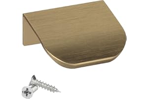 SOTECH 5 pezzi maniglie per mobili Blanket Tommy look ottone spazzolato 40 mm maniglie per mobili per montaggio posteriore incl. viti di fissaggio