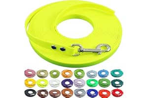 bio-leine leichte 9mm Biothane Schleppleine ohne Handschlaufe - 3 bis 25m I für kleine Hunde, 5m in Neongelb I schmutzabweisende & Wasserabweisende Hundeleine Leine
