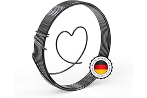 SERSCH 12X Meter Basteldraht Aluminiumdraht zum basteln von Schmuck, Draht-Schriften und Figuren super Halt und sehr flexibel langlebiger und hochwertiger Aludraht (3 mm, Schwarz)