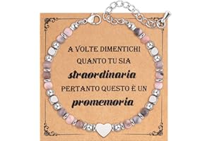 CheersLife Bracciale Donna Acciaio,Regalo Donna Compleanno,Bracciale Quadrifoglio Amore Idee Regalo Donna Per Sorelle Amico Collega Fidanzata Moglie Figlia Mamma San Valentino Regalo X Natale