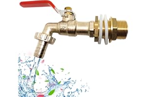 DZAY Robinet Cuve 1000L,Recuperateur d eau de Pluie 1000 litres Adaptateur De Cuve 1/2" (13 mm),Adaptateur De Réservoir De Vidange Ibc Pour Robinet En Laiton Pour Ibc (1PCS)