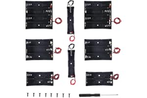 VISSQH 8 Piezas 18650 Soporte de Batería,1/2/3/4 x 3.7V Caja de Batería,18650 Caja de Soporte de Batería Caja de Almacenamiento de Batería de Plástico para DIY Soporte de Batería con Cables(Negro)