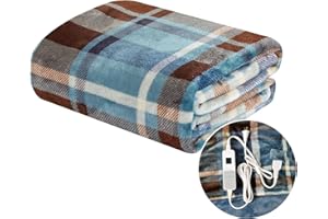 ‎DREAMLANDING DREAMLANDING Elektrische Heizdecke Single120 x 160cm, um Körper warm zu halten Maschine Waschbar weicher Flanell werfen 4-Wärmestufen