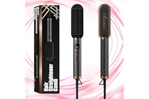 Edicare, Cepillo Alisador Pelo, Peine Alisador de Cabello, Profesional, 220-240V, 50W, 3 Intensidades regulable hasta 200º, Calentamiento PTC, para Cabello Rizado