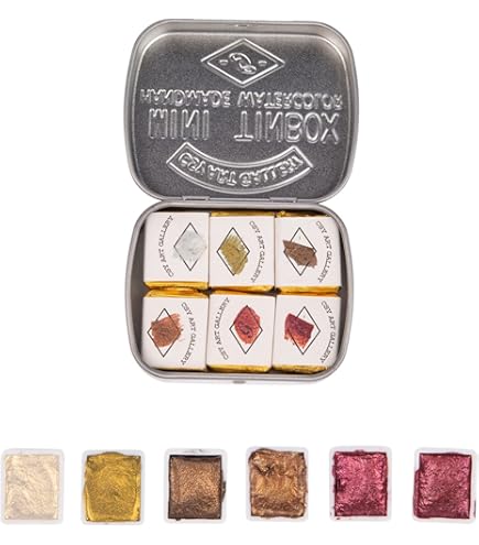 Set Di Acquerelli Perlescenti Da 24 Colori – Tavolozza Compatta Con Pigmenti Minerali Di Mica, Toni Metallici Brillanti Per Illustrazione, Calligrafia E Arte Floreale