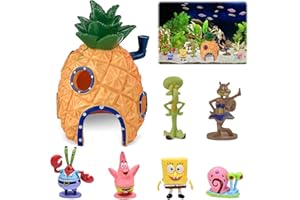 BGTLJKD 7 Piezas Decoracion Acuario, Decoracion para Acuarios Decoración de Acuario de Piña, Fish Tank Ornamento Decorazioni per Acuario, Ornamento in Resina per Acuario para Acuarios