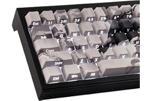 HYEKIC PBT Lot de 135 touches Magpie grises imprimées sur le côté brillant par sublimation pour claviers mécaniques Cherry MX Switch ANSI et ISO