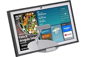 Pitelumeon Premium Stand for Echo Show 15 (1st, 2nd Gen), Show 21 With Swivel and Tilt Design,Aluminum Mount Stand And 360°Rotation & Tilt Suitable for Office and Kitchen(Silver),Tablet Stand