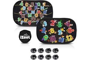 iZoeL Car Sun Shade for Baby Kids 2PCS, Static Cling Side Window Car Annimal Elephant Lion, 80GSM Rear Sunshades Universal with 8 Suction Cups and Storage Bag - Sun Glare and UV Rays Protection