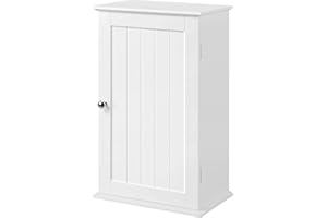 costoffs Bathroom Wall Mounted Cabinet Single Door, Modern Cupboards, Medicine Cabinet, Wooden Storage Unit with Adjustable Storage Shelves, White