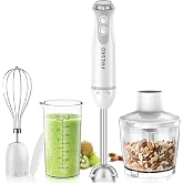Batidora de Mano 4 en 1, 1000W, Acero Inoxidable, Velocidad Variable +Turbo | Incluye Picadora de 500 ml y Vaso Medidor de 70