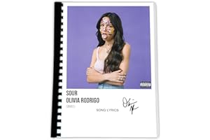 AllStarMedia Testo della canzone dell'album autografato di Olivia Rodrigo Sour - Autografo in edizione limitata, libro per fan o collezionisti di musica, decorazione per la casa
