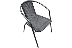 HOUSE ATTACK Möbel & Wohnaccessoires LC Garden »Garvista« Stapelstuhl 56x62x72cm schwarz Gartenstuhl Terassenstuhl Balkonstuhl mit Armlehne, Kunststoff