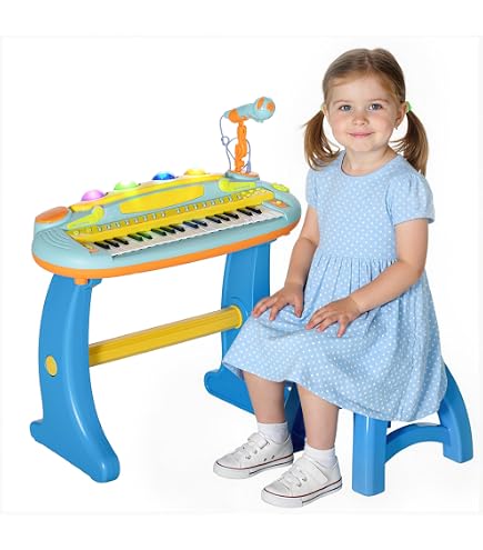 Piano Électronique Enfants 31 Touches Avec Micro - Clavier Bébé Modes Démo Rythmes Effets Sonores