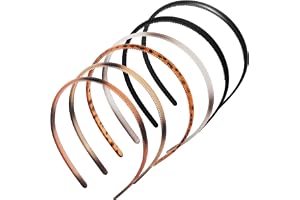 LOPHE Enkla pannband, 6 stycken tunna pannband för kvinnor med tänder, hårband svart leopard plast hårband för kvinnor barn