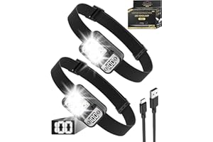 Maxesla LED Stirnlampe Wiederaufladbar mit 70° Winkeleinstellung, Rotlichtsensor, USB Aufladbar, Mini Kopflampe mit 6H+ Laufzeit, IPX4 Wasserdicht, 4 Lichtmodi, Headlamp für Joggen und Outdoor