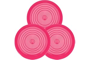 tifanso Universal Bath Stopper, Silicon Drain Stopper for Kitchen Sink & Basin, Bathtub and Bathroom Plug, 6inches (3*Pink)