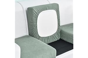 Edumov Sofa Seat Cushion Cover, Stretch Sofa Seat Cover, Fitted Universal Couch Cover, Non-Slip Sofa Slipcovers Velvet Sofa Covers Replacement for Individual Cushion(Großer 1-Sitzer, Green)