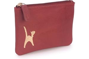 CATWALK COLLECTION HANDBAGS - Cuero de Lujo para Mujer - Protección RFID - Billetera/Billetera - con Caja de Regalo - Compartimentos para Tarjeta de crédito y Monedas - Mimi - Rojo Oro