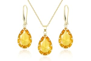 Linawe Juego de joyas nupciales, joyas de boda, pendientes colgantes y cadenas colgantes para mujer, disponible en plata, oro y oro rosa