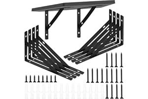 HAOCHEN Regalhalterung, 8 Stk Regalwinkel, Regalträger Schwerlastwinkel, 90 Grad Metall Schwarz Dreieckig Wandwinkel Winkelträger Regalhalterungen Winkelhalterung Wandmontage, 200x120mm